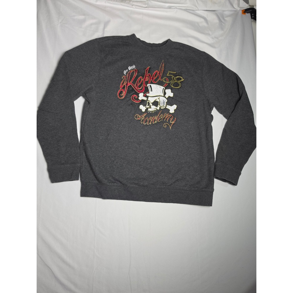 Joe Boxer Rebel Academy 58 Skull Graphic Sweatshirt Gray XL 14/16 Mens